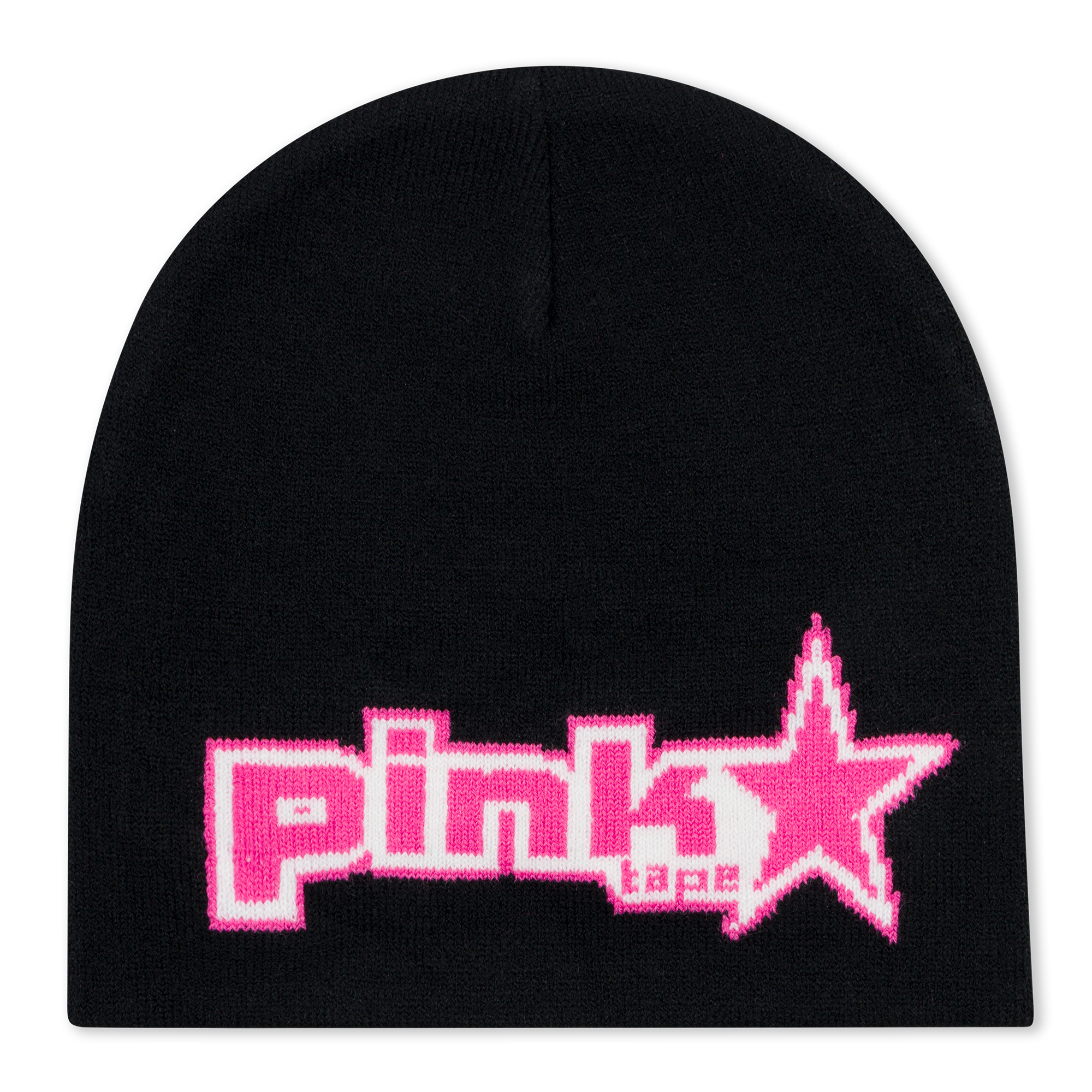 ENDLESS DENIM Pink Tape BLACK SKULLビーニー黒 PINKTAPEBLACKSKULL.png?v=