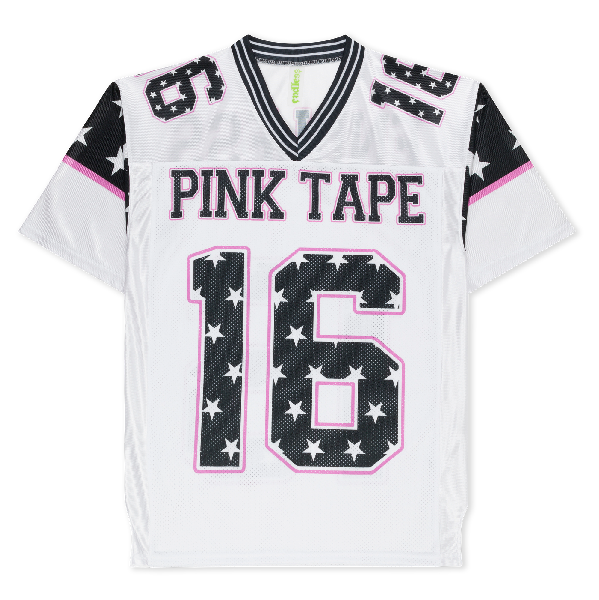ENDLESS DENIM – PINK TAPE WHITE JERSEY