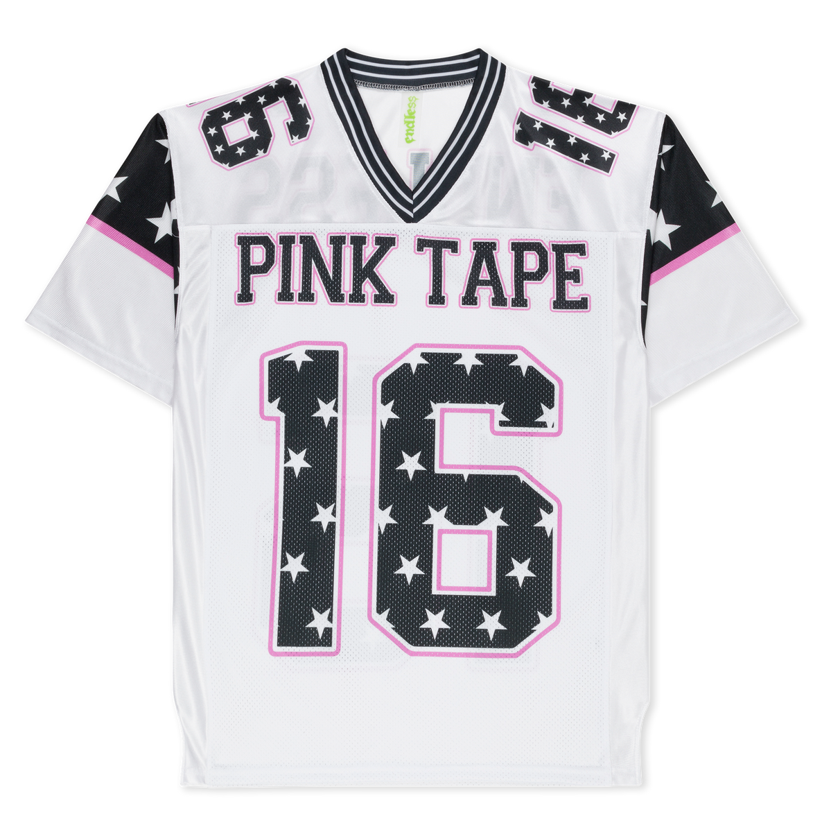 ENDLESS DENIM – PINK TAPE WHITE JERSEY